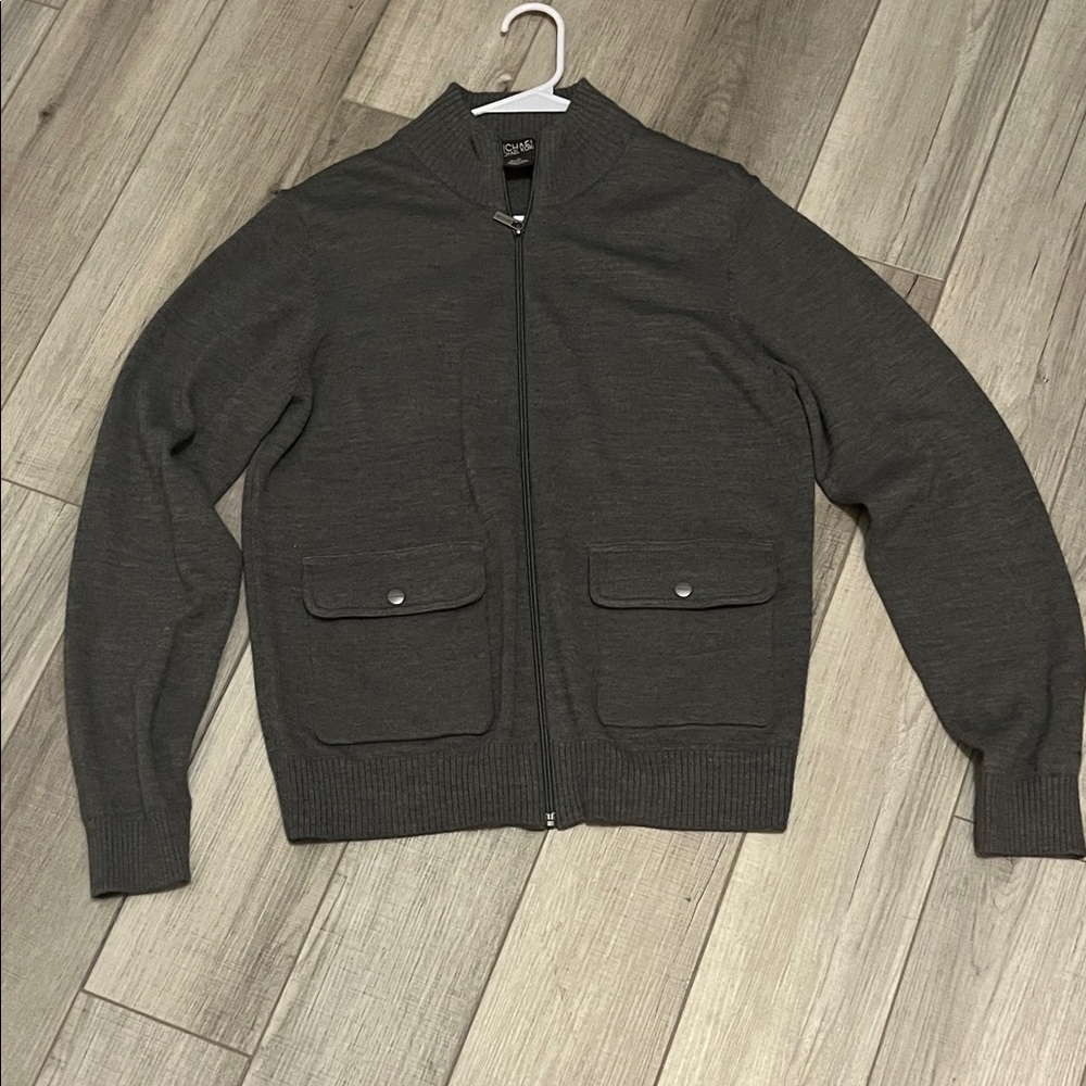 Michael Kors Charcoal Zip-Up Sweater